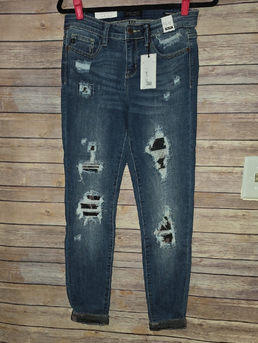 Judy Blue Distressed Dark Blue Skinny Jeans